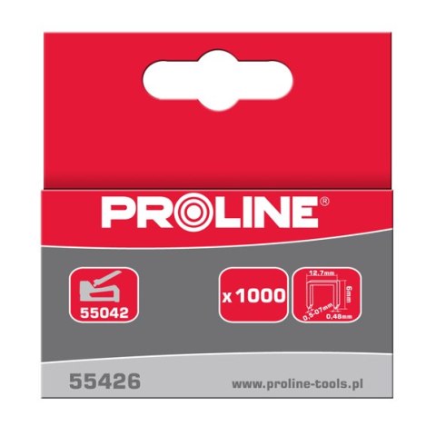 55426 Zszywki hartowane typ R prostokątne, L=6mm, Proline Proline