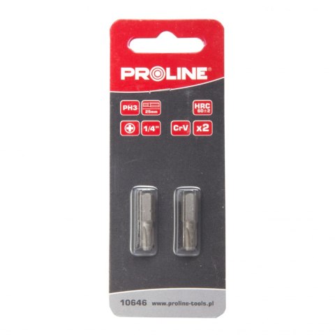 Końcówka 1/4" ph1 l=25mm 2szt. s2 blister proline Proline