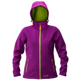 Kurtka softshell z kapt. fiol.-ziel., damska,