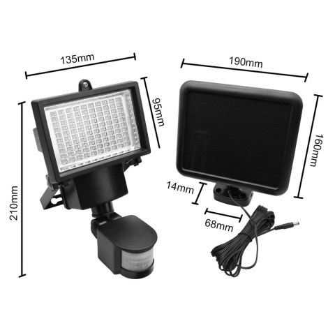 Solarny naświetlacz LED z czujnikiem ruchu Maclean Energy IP44, 6W, 360lm, 6000K zimna biała, akumulator Li-ion 2400 mAh, 5,5V D Maclean Solarny naświetlacz LED z czujnikiem ruchu Maclean Energy IP44, 6W, 360lm, 6000K zimna biała, akumulator Li-ion 2400 mAh, 5,5V D Maclean