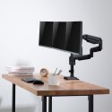 Uchwyt biurkowy do trzech monitorów czarny Ergo Office, ze sprężyną gazową, 17"-30", 7 kg, 1x USB 3.0, 2x mini-jack, ER-408B Ergo Office