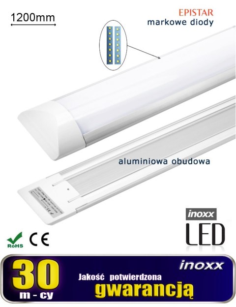 Lampa liniowa natynkowa panel led slim 120cm 40w 4000k neutralna NVOX