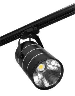 Lampa sklepowa led reflektor szynowy jednofazowy czarny 30w 2550 lm światło zimne 6000k NVOX