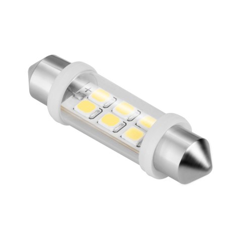 Zarówka samochodowa LED 12V 10*40, 6xSMD Sv8.5, biała Teesa