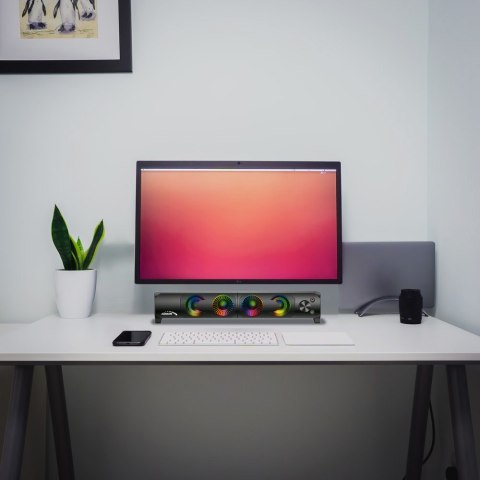 Głośniki komputerowe soundbar Audiocore 3Wx2, LED, USB 5v, wejście liniowe, AC955 Audiocore Głośniki komputerowe soundbar Audiocore 3Wx2, LED, USB 5v, wejście liniowe, AC955 Audiocore