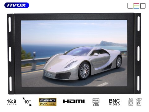 Monitor open frame ips led 10cali full hd vga hdmi usb av 12v 230v NVOX Monitor open frame ips led 10cali full hd vga hdmi usb av 12v 230v NVOX