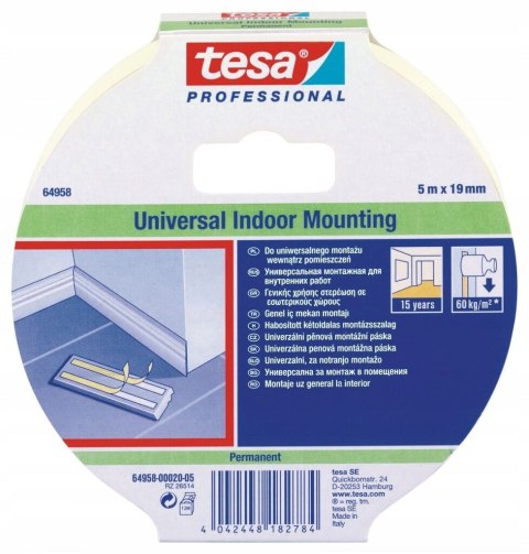 Taśma montażowa piankowa universal 5m:19mm[h6495820] Tesa