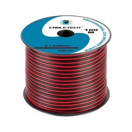 Kabel głośnikowy CCA 0.35mm czarno-czerwony Cabletech