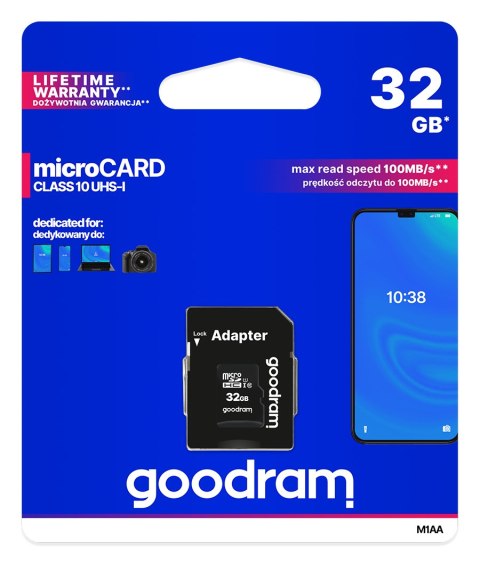 Karta pamięci microSD 32GB UHS-I Goodram z adapterem Goodram