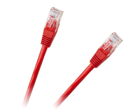 Patchcord kabel UTP 8c wtyk-wtyk 1,5m CCA czerwony cat.6e LP