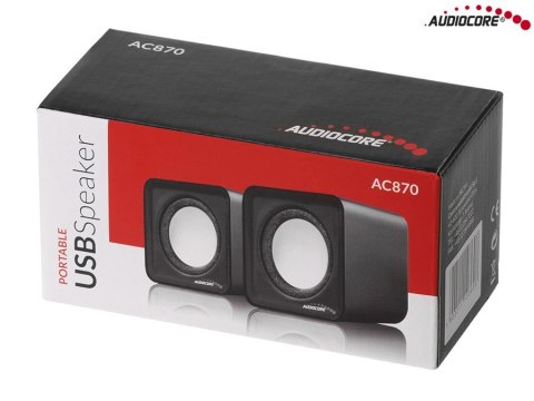 AC870 R 43397 Głośniki komputerowe 6W USB Red&Black Audiocore AC870 R 43397 Głośniki komputerowe 6W USB Red&Black Audiocore
