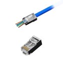 Wtyk telefon. RJ45 8P 8C(drut)przelotowy CAT.5E ekranowany LP