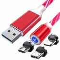 KK21W Magnetyczny kabel 3 w 1 led red ATL