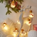 Lampki LED łańcuch na baterie kurtyna kule z dekoracją 3m 50LED ciepły