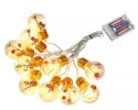 Lampki LED łańcuch na baterie kurtyna kule z dekoracją 3m 50LED ciepły