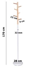 Wieszak stojący Zita 170 cm czarny