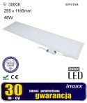 Panel led sufitowy 120x30 48w lampa slim kaseton 3000k ciepły+ ramka natynkowa czarna NVOX