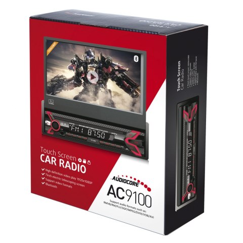 Radioodtwarzacz samochodowy Audiocore, wysuwany dotykowy panel LCD 7" 1080P, MP5, AVI DivX, Bluetooth, RDS, pilot w zestawie, AC Audiocore Radioodtwarzacz samochodowy Audiocore, wysuwany dotykowy panel LCD 7" 1080P, MP5, AVI DivX, Bluetooth, RDS, pilot w zestawie, AC Audiocore
