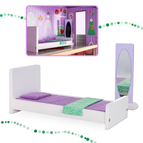 Domek dla lalek drewniany+ mebelki pastelowy 117cm Domek dla lalek drewniany+ mebelki pastelowy 117cm