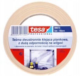 Taśma dwustronna piankowa tesafix 5m:19mm, biała stand Tesa