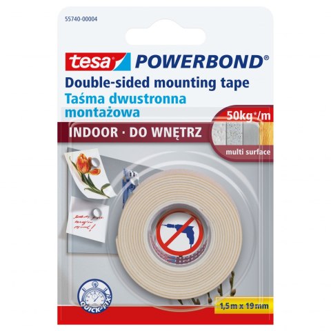 Taśma montaż.powerbond do wnętrz 1,5m:19mm stand Tesa