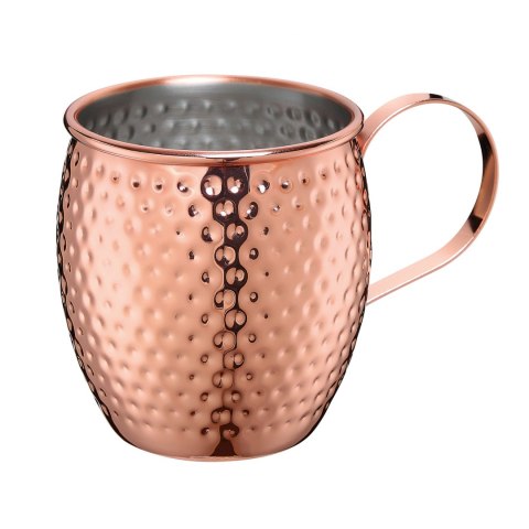 Kubek do Moscow Mule, stal nierdzewna/miedź, 0,5 l, śred. 9,5 x 9,5 cm, młotkowany Cilio