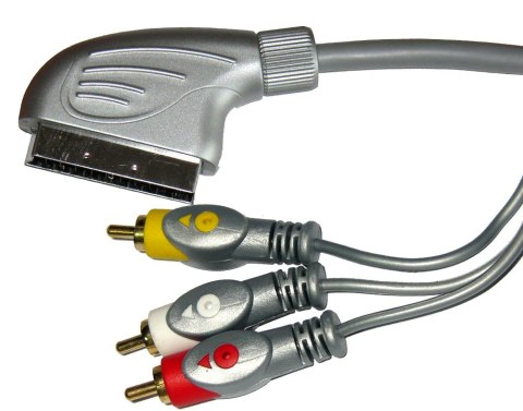 Kabel Euro-3RCA 1.5m srebrny łezka blister LP