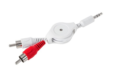 Kabel Jack 3,5 - 2 RCA zwijany 0,8m LP