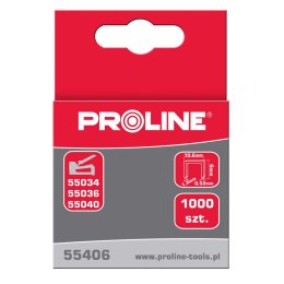 55406 Zszywki hartowane typ G prostokątne, L=6mm, Proline Proline