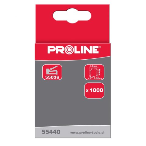 55440 Zszywki hartowane typ G półokrągłe, L=10mm, Proline Proline