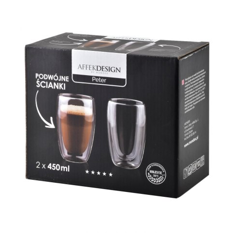 Peter komplet 2 szklanek 450ml 8x8xh15cm podwójne ścianki Peter komplet 2 szklanek 450ml 8x8xh15cm podwójne ścianki