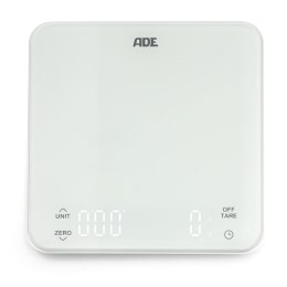 Waga kuchenna ładowana przez USB, do 5 kg, 16 x 16 cm, biała ADE