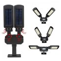 Solarna lampa uliczna LED z czujnikiem ruchu i pilotem Maclean IP54, 5W, 2x450lm, 6500K, Li-ion 2400 mAh, 3 tryby pracy MCE447 Maclean