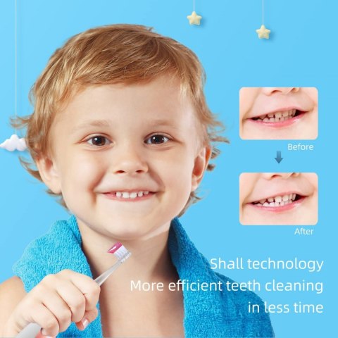 Szczoteczka soniczna dla dzieci SEAGO, kolor niebieski, 1xAAA 1,5V (brak w zestawie), 4 końcówki, SG-513 Blue SEAGO Szczoteczka soniczna dla dzieci SEAGO, kolor niebieski, 1xAAA 1,5V (brak w zestawie), 4 końcówki, SG-513 Blue SEAGO