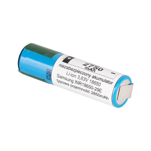AKUMULATOR SAMSUNG 18650 2850mAh 3,7V z blaszkami INR18650-29E-FT Samsung AKUMULATOR SAMSUNG 18650 2850mAh 3,7V z blaszkami INR18650-29E-FT Samsung