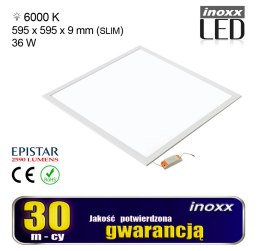 Panel led 60x60 36w lampa sufitowa kaseton 6000k zimny NVOX