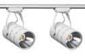 Lampa sklepowa led reflektor szynowy jednofazowy biały metalowy 30w 2550 lm światło ciepłe 3000k NVOX