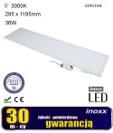 Panel led sufitowy 120x30 36w lampa slim kaseton 3000k ciepły+ ramka natynkowa NVOX