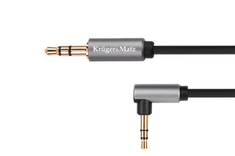 Kabel jack 3.5 wtyk stereo - 3.5 wtyk kątowy stereo 1m Kruger&Matz Basic Kruger&Matz