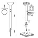 Solarna lampa LED Maclean, z czujnikiem, 3 tryby,wbijana, Li-ion 18650, IP44, 3,7V, 1200 mAh, Chrom matt, MCE465 C/M Maclean