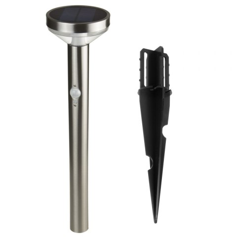 Solarna lampa LED Maclean, z czujnikiem, 3 tryby,wbijana, Li-ion 18650, IP44, 3,7V, 1200 mAh, Chrom matt, MCE465 C/M Maclean Solarna lampa LED Maclean, z czujnikiem, 3 tryby,wbijana, Li-ion 18650, IP44, 3,7V, 1200 mAh, Chrom matt, MCE465 C/M Maclean