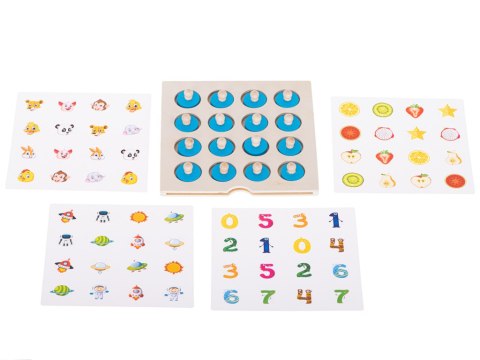 Puzzle drewniane gra planszowa memory + 4 karty Puzzle drewniane gra planszowa memory + 4 karty