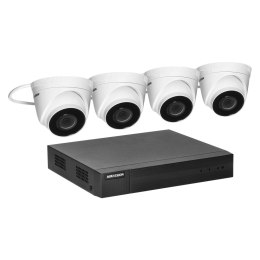 HIKVISION IPKIT-T4-4CH zestaw monitoringu z 4 kopułkowymi kamerami IP HIKVISION IP-CAM-T240H oraz 4-kanałowym rejestratorem HIK Orno