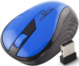 TM114B Mysz bezprzewodowa 2.4GHz 3D optyczna USB Rainbow niebieska Titanum