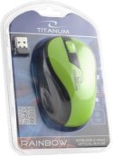 TM114G Mysz bezprzewodowa 2.4GHz 3D optyczna USB Rainbow zielona Titanum