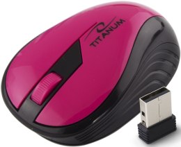 TM114P Mysz bezprzewodowa 2.4GHz 3D optyczna USB Rainbow różowa Titanum