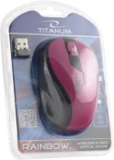 TM114P Mysz bezprzewodowa 2.4GHz 3D optyczna USB Rainbow różowa Titanum