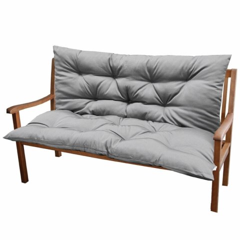 Poduszka ogrodowa szara podwójna na ławkę huśtawkę pikowana 150cm x 100cm LACESTONE Poduszka ogrodowa szara podwójna na ławkę huśtawkę pikowana 150cm x 100cm LACESTONE