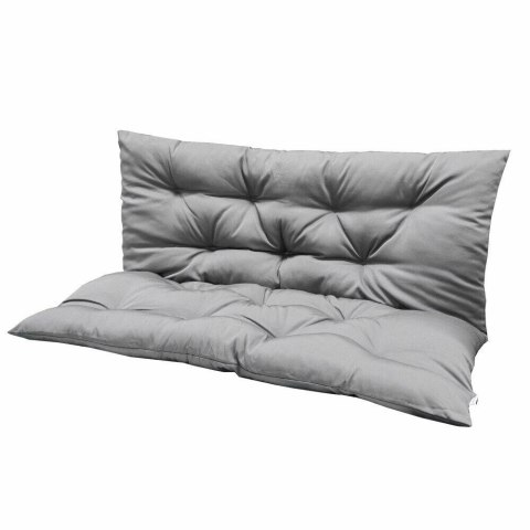 Poduszka ogrodowa szara podwójna na ławkę huśtawkę pikowana 150cm x 100cm LACESTONE Poduszka ogrodowa szara podwójna na ławkę huśtawkę pikowana 150cm x 100cm LACESTONE