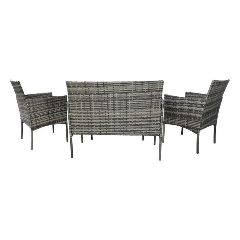 Zestaw Mebli Ogrodowych z technorattanu rattan Stolik + Kanapa Szara LACESTONE Zestaw Mebli Ogrodowych z technorattanu rattan Stolik + Kanapa Szara LACESTONE